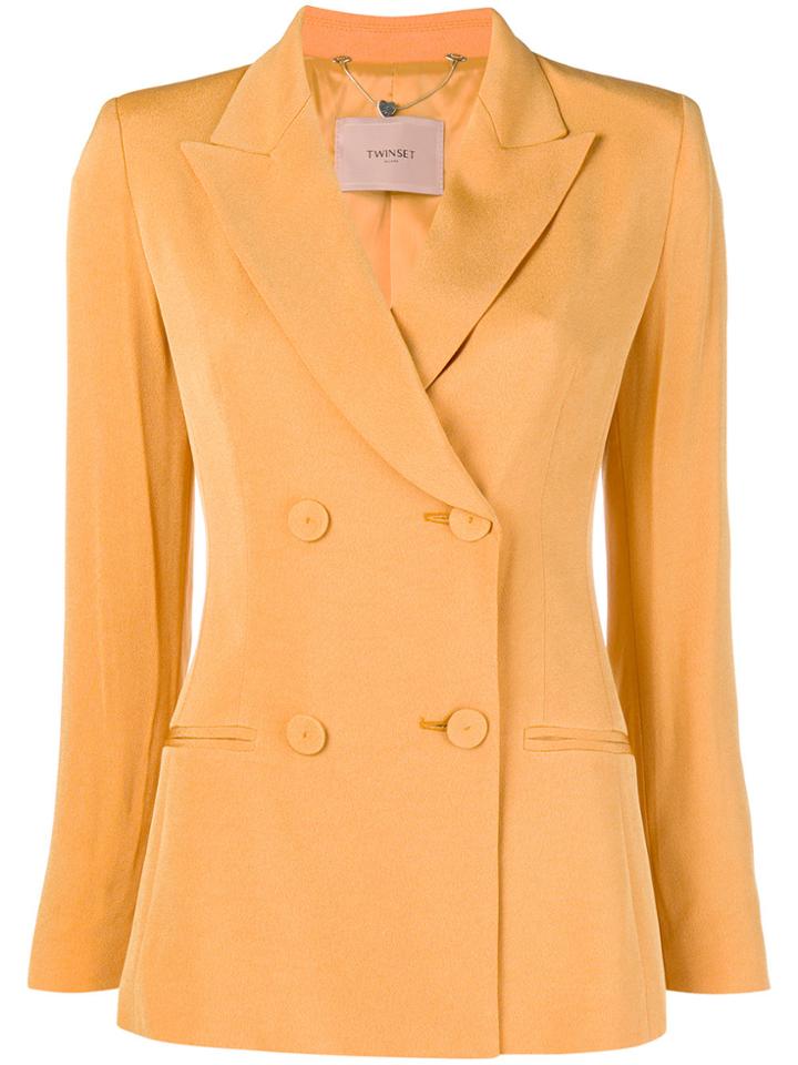 Twin-set Double Breasted Blazer - Yellow & Orange