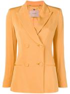 Twin-set Double Breasted Blazer - Yellow & Orange