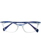 Face À Face Transparent Cat-eye Glasses - Blue