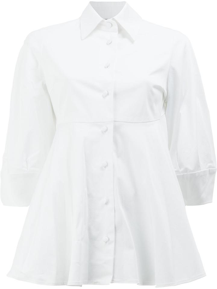 Alexis Flared A-line Shirt - White