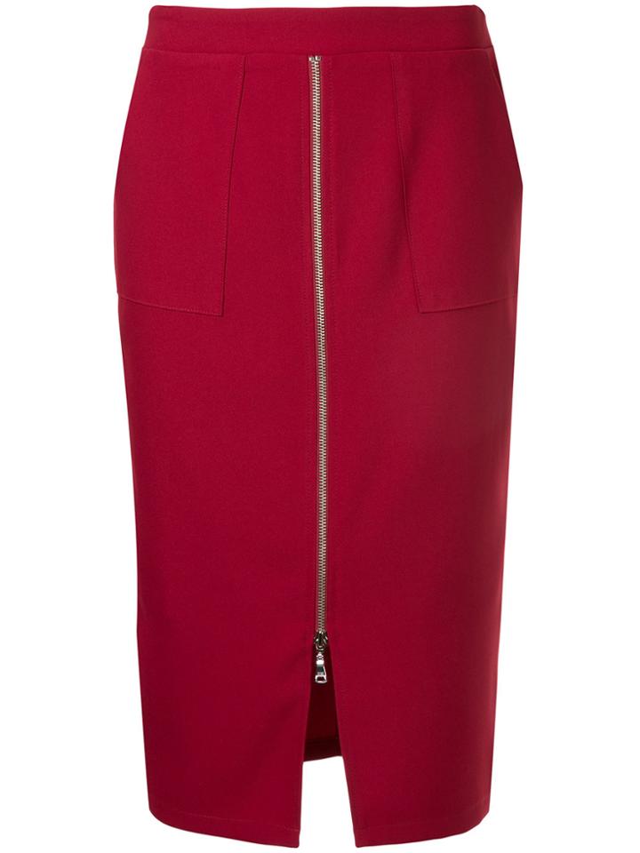 Guild Prime Zipped Pencil Skirt - Red