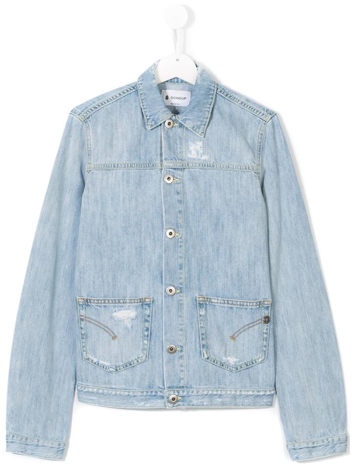 Dondup Kids Distressed Denim Jacket - Blue