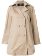 Luisa Cerano Double Breasted Flared Trench Coat - Nude & Neutrals