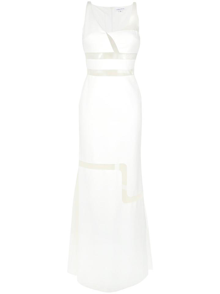 Gloria Coelho Sheer Panels Gown - White