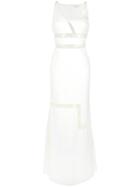 Gloria Coelho Sheer Panels Gown - White
