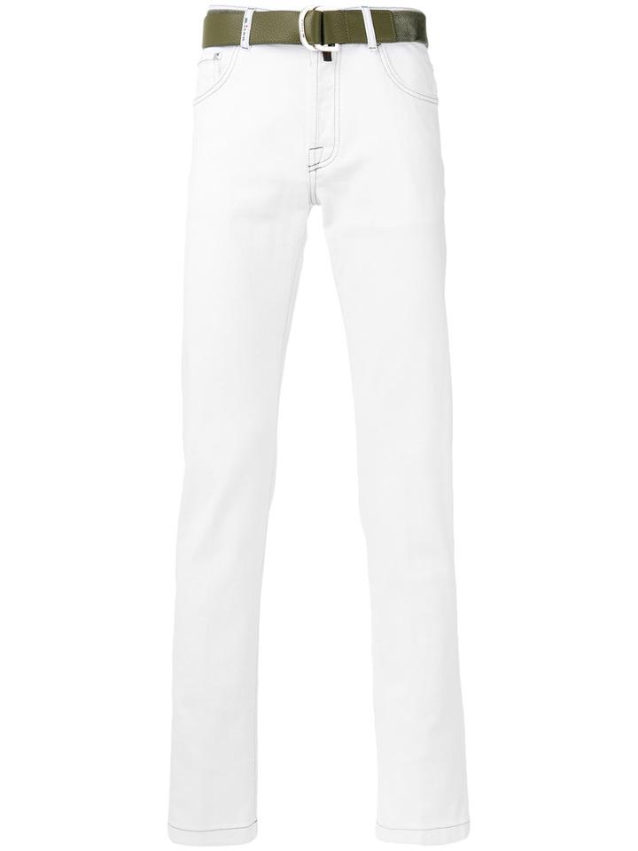 Kiton - Slim-fit Trousers - Men - Cotton/spandex/elastane - 33, White, Cotton/spandex/elastane