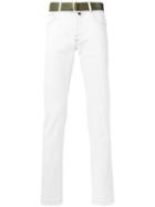 Kiton - Slim-fit Trousers - Men - Cotton/spandex/elastane - 33, White, Cotton/spandex/elastane