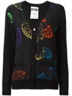 Moschino Shoe Print Cardigan, Women's, Size: 40, Black, Virgin Wool/silk