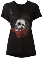 Diesel Skull Print T-shirt, Women's, Size: Medium, Black, Lyocell/linen/flax