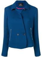 Ps By Paul Smith Double Breasted Fitted Jacket - Blue