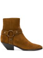 Saint Laurent Harness-style Strap Boots - Brown