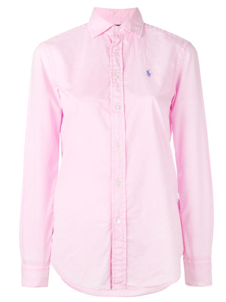 Polo Ralph Lauren - Classic Logo Shirt - Women - Cotton - 8, Women's, Pink/purple, Cotton