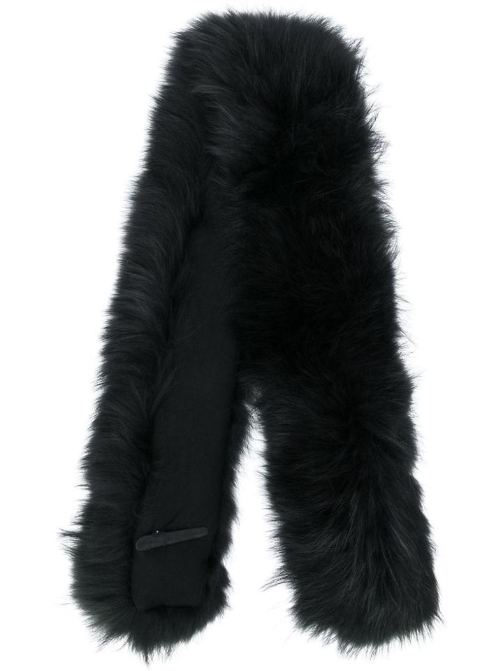 Max & Moi Long Fur Collar - Black