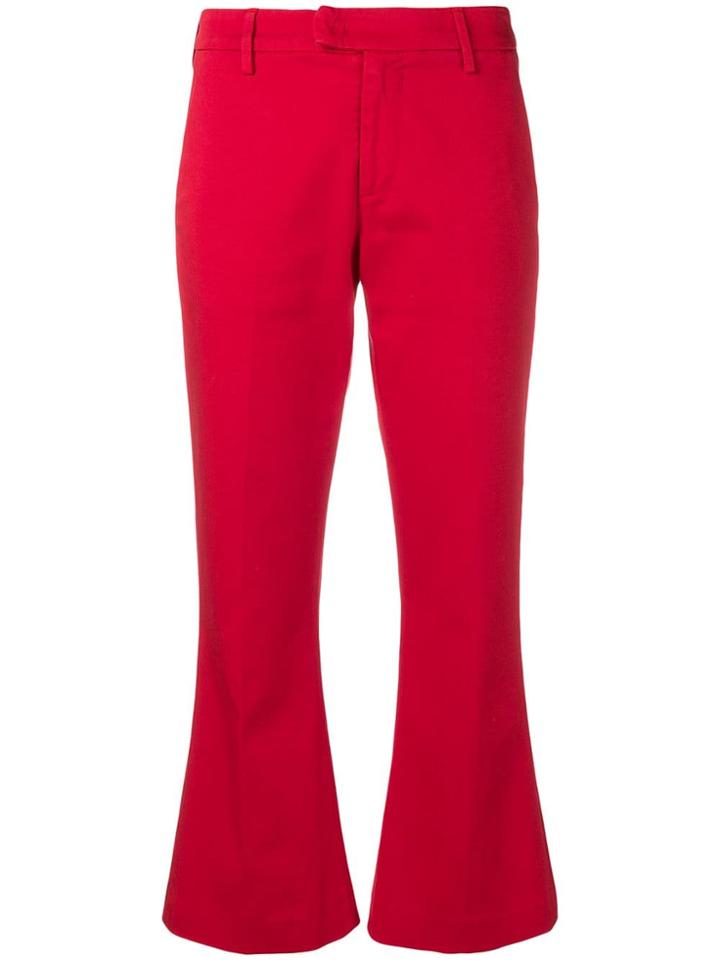 Dondup Cropped Flare Trousers - Red