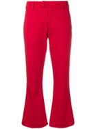 Dondup Cropped Flare Trousers - Red