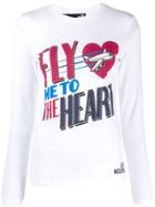 Love Moschino Fly Me To The Heart Jersey Top - White