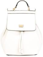 Dolce & Gabbana Sicily Backpack, White, Calf Leather