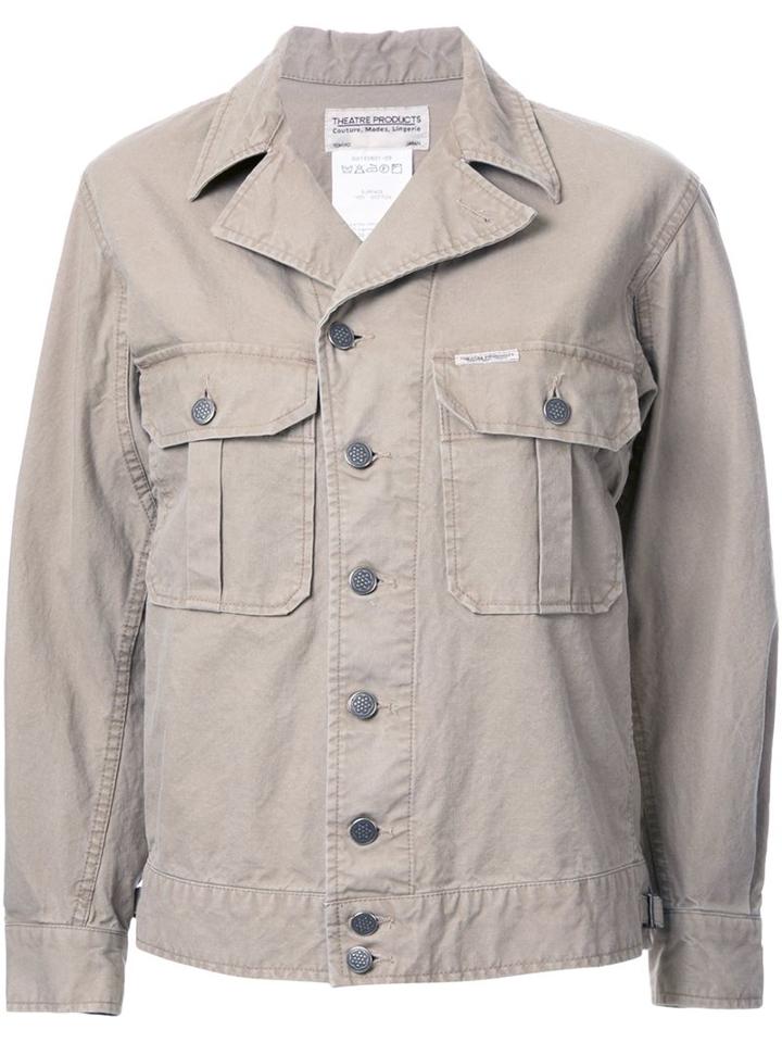 Theatre Products Peaked Lapel Overshirt, Women's, Brown, Cotton