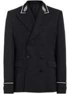 Burberry Filigree-embellished Double-breasted Jacket - Black
