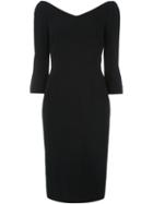 Dolce & Gabbana Scooped V-neck Dress, Women's, Size: 44, Black, Viscose/acetate/spandex/elastane/silk