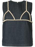 Tu Es Mon Trésor Bra Denim Top - Blue