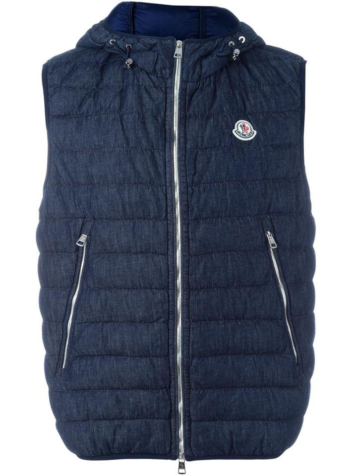 Moncler Dover Padded Gilet, Men's, Size: 1, Blue, Cotton/polyamide/feather Down