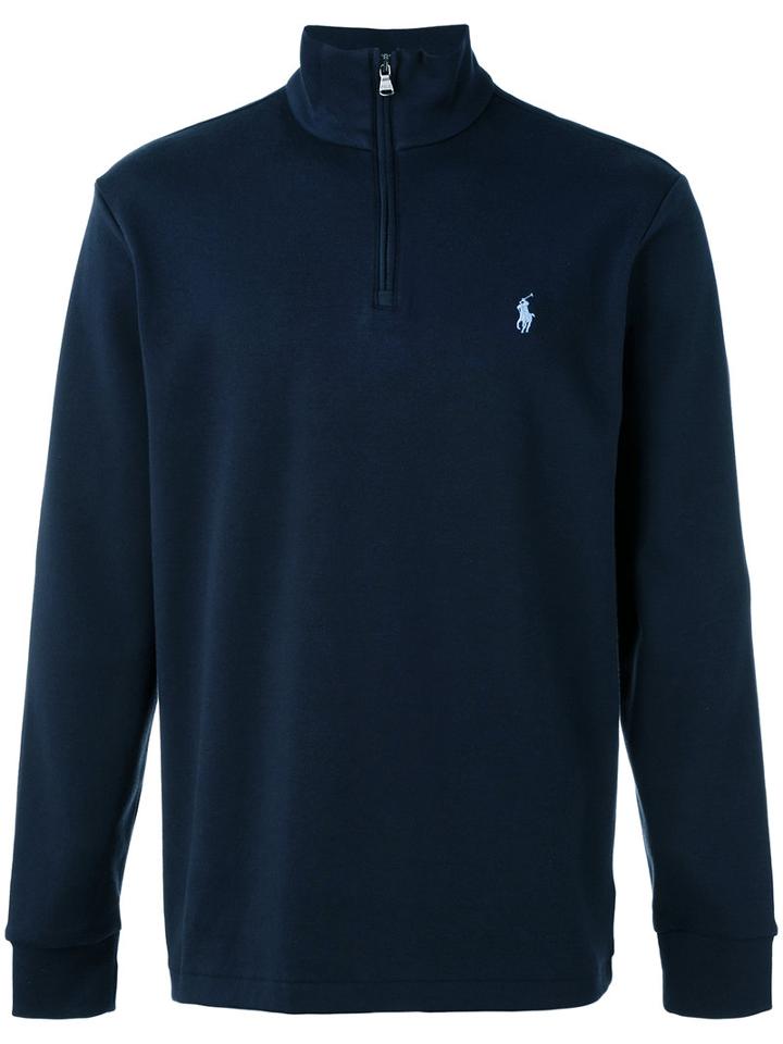 Polo Ralph Lauren - Zipped Collar Jumper - Men - Cotton - L, Blue, Cotton