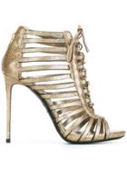 Le Silla Lace-up Sandals - Metallic