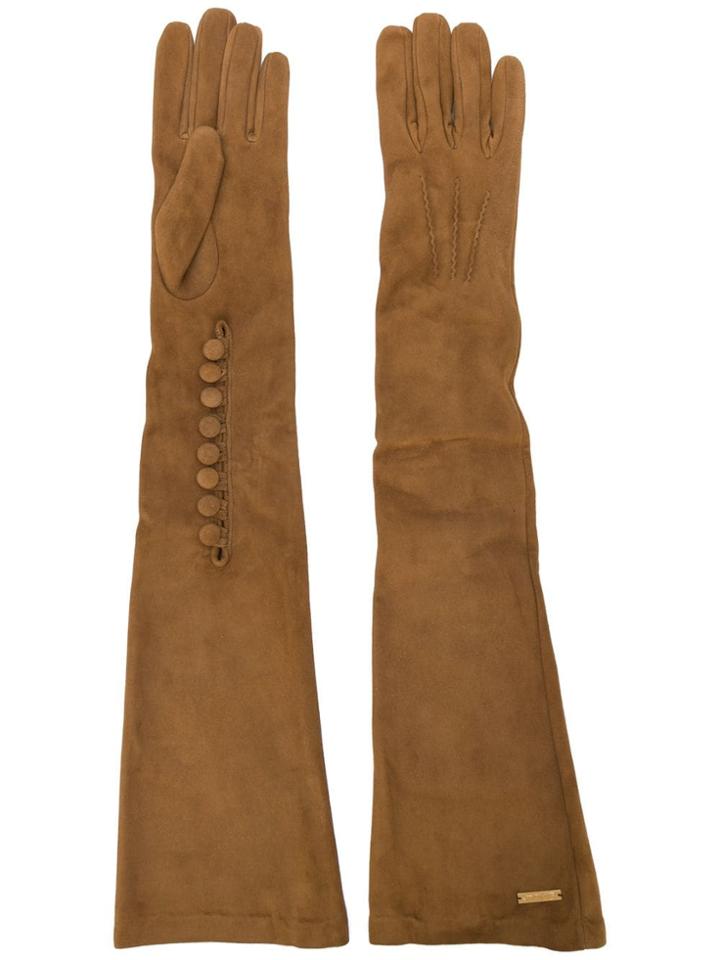 Dsquared2 Goat Skin Long Gloves - Brown