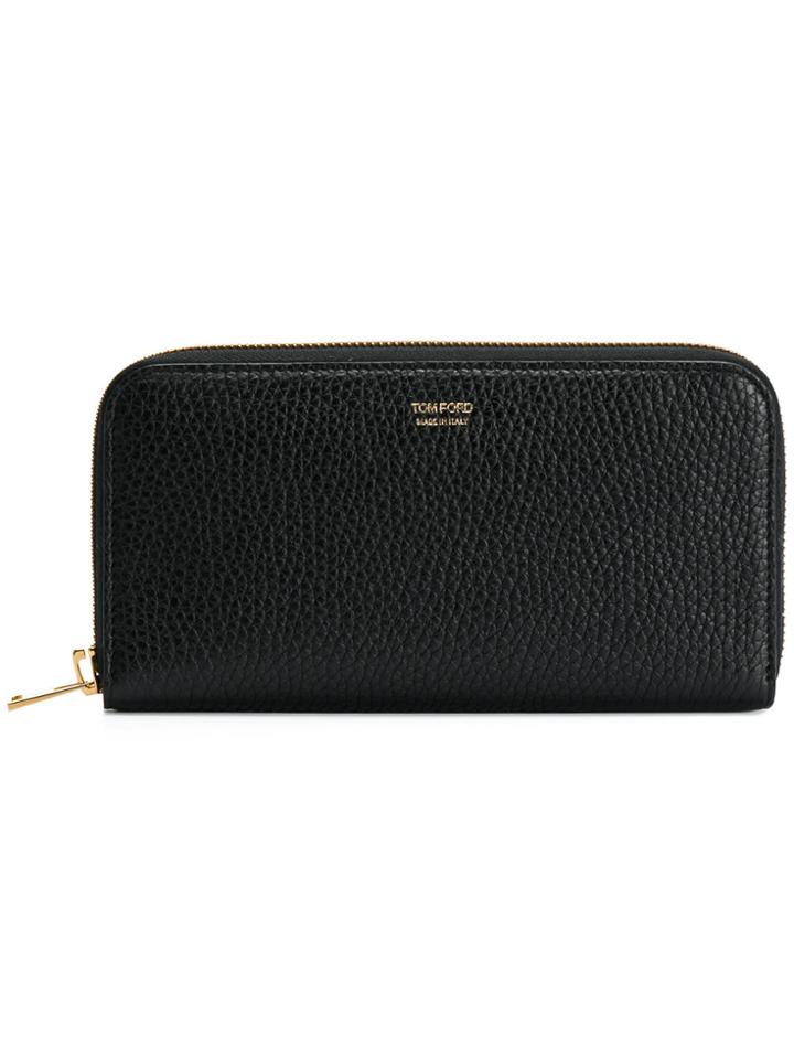 Tom Ford Logo Zipped Wallet - Black