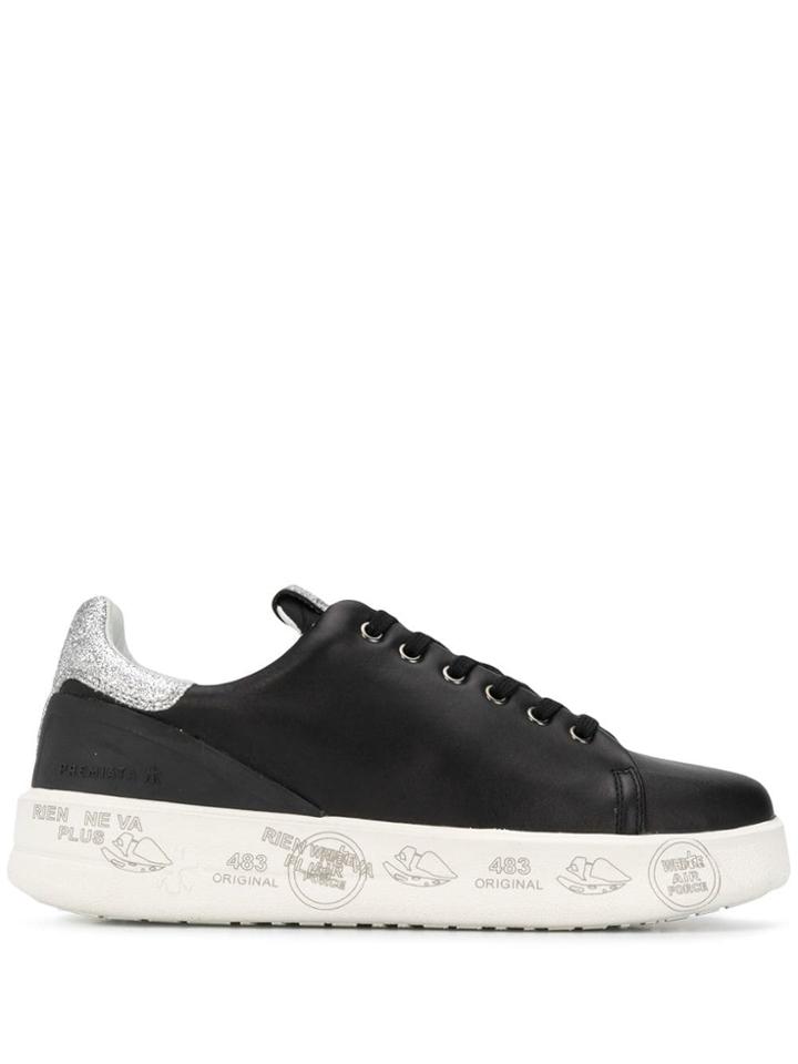 White Premiata Belle Platform Sneakers - Black