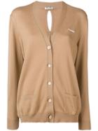 Miu Miu Bow Detailed Cardigan - Brown