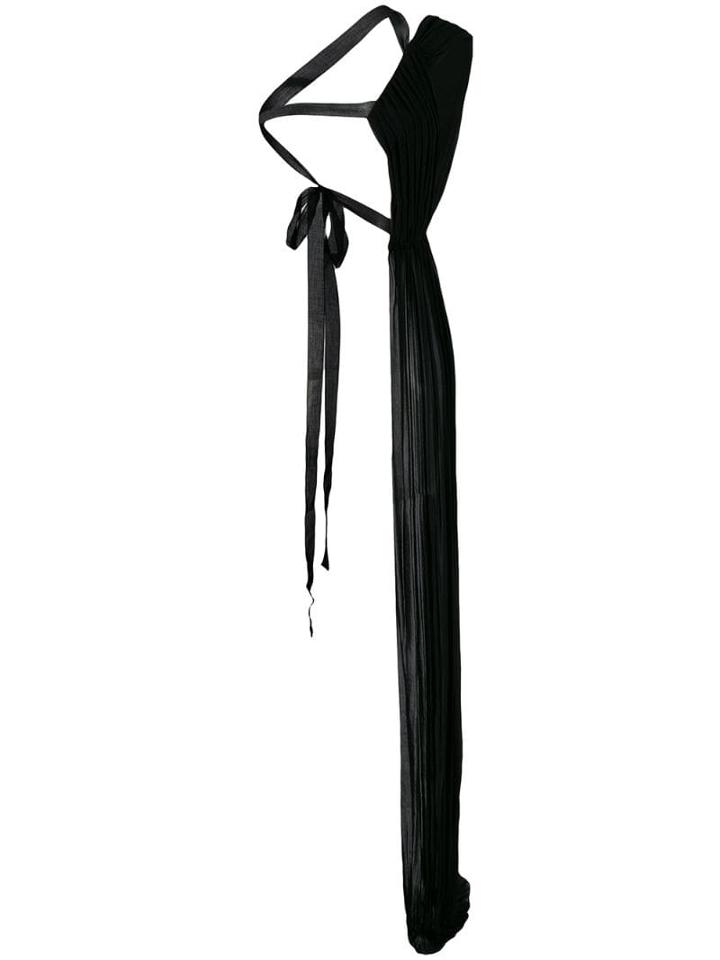Vera Wang Pleated Tie Waist Top - Black