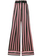 Ann Demeulemeester Striped Wide Leg Trousers - Black