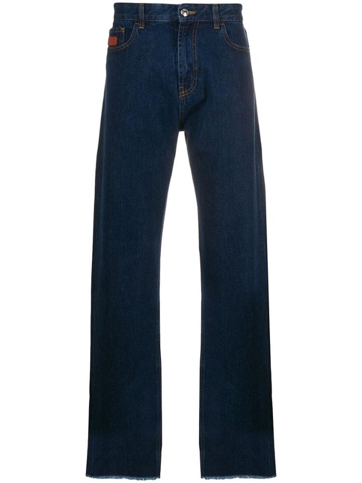 Gcds Wide-fit Logo Patch Trousers - Blue