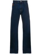 Gcds Wide-fit Logo Patch Trousers - Blue