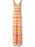 M Missoni - Zigzag V-neck Dress - Women - Cotton/polyamide/polyester/metallic (grey) Fibre - 42, Cotton/polyamide/polyester/metallic Fibre