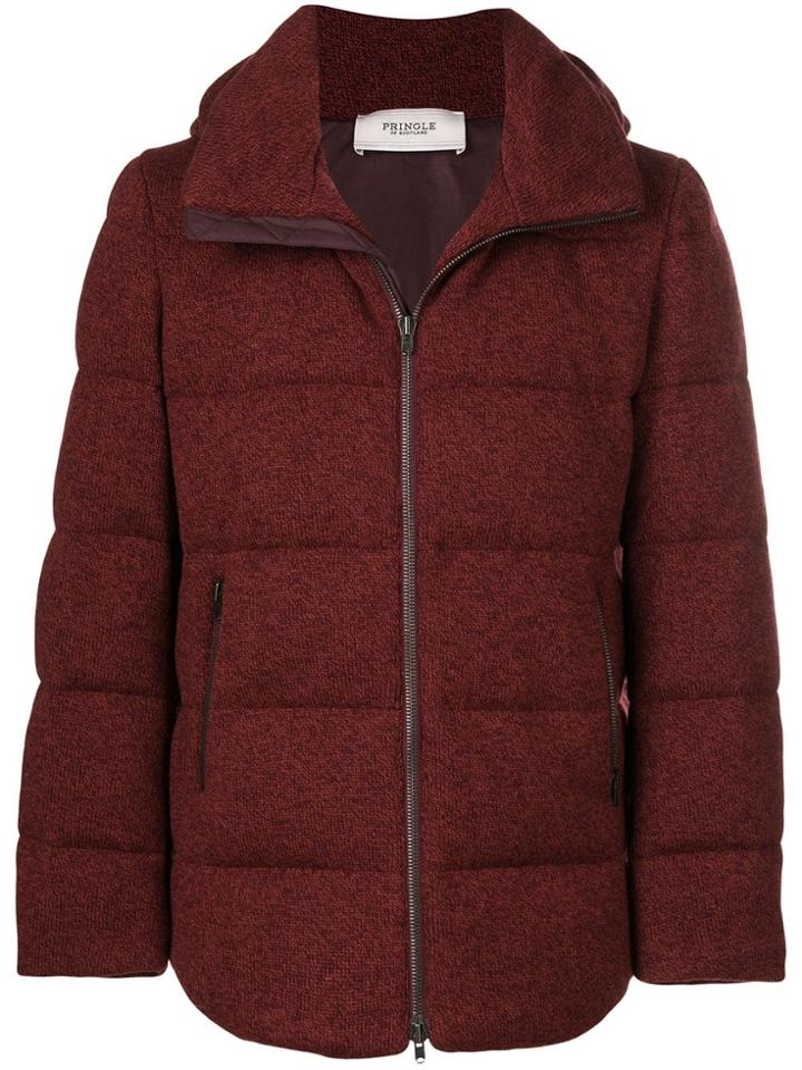 Pringle Of Scotland Zipped Puffer Jacket - Red