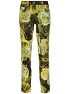 Moschino High-waisted Floral Trousers - Green