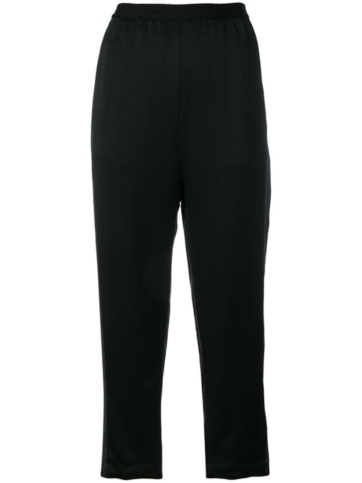 Ilaria Nistri Metallic Stripe Cropped Trousers - Black