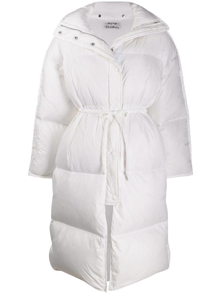Acne Studios Tie Waist Puffer Jacket - White