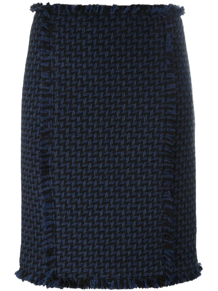 Gianluca Capannolo Straight Skirt, Women's, Size: 40, Blue, Acrylic/nylon/virgin Wool