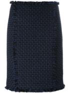 Gianluca Capannolo Straight Skirt, Women's, Size: 40, Blue, Acrylic/nylon/virgin Wool