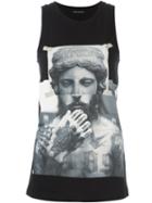 Neil Barrett Photo Print Tank Top, Women's, Size: Xs, Black, Cotton