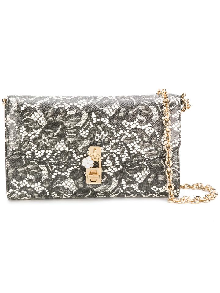 Dolce & Gabbana Dolce Floral Lace Patterned Bag - Black