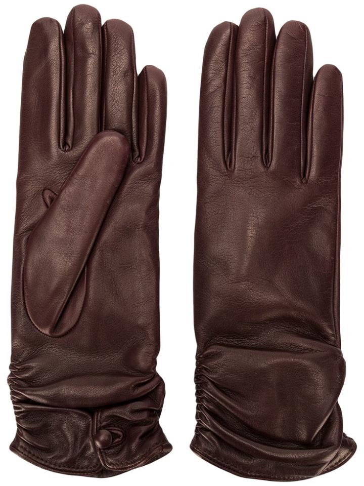 Gala Gloves Ruched Cuff Gloves - Red