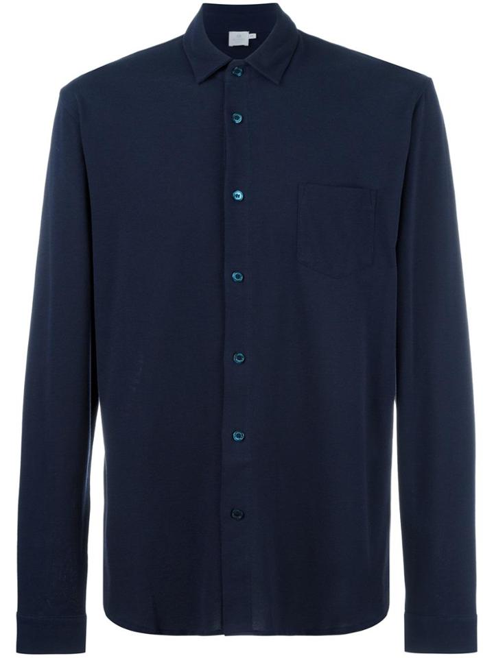 Sunspel Pique Shirt - Blue