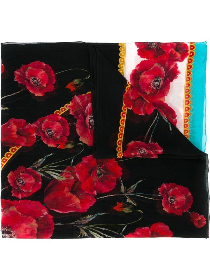 Dolce & Gabbana Poppy Print Scarf