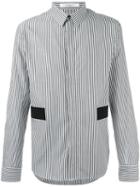 Givenchy Striped Block Panel Shirt, Men's, Size: 38, White, Cotton