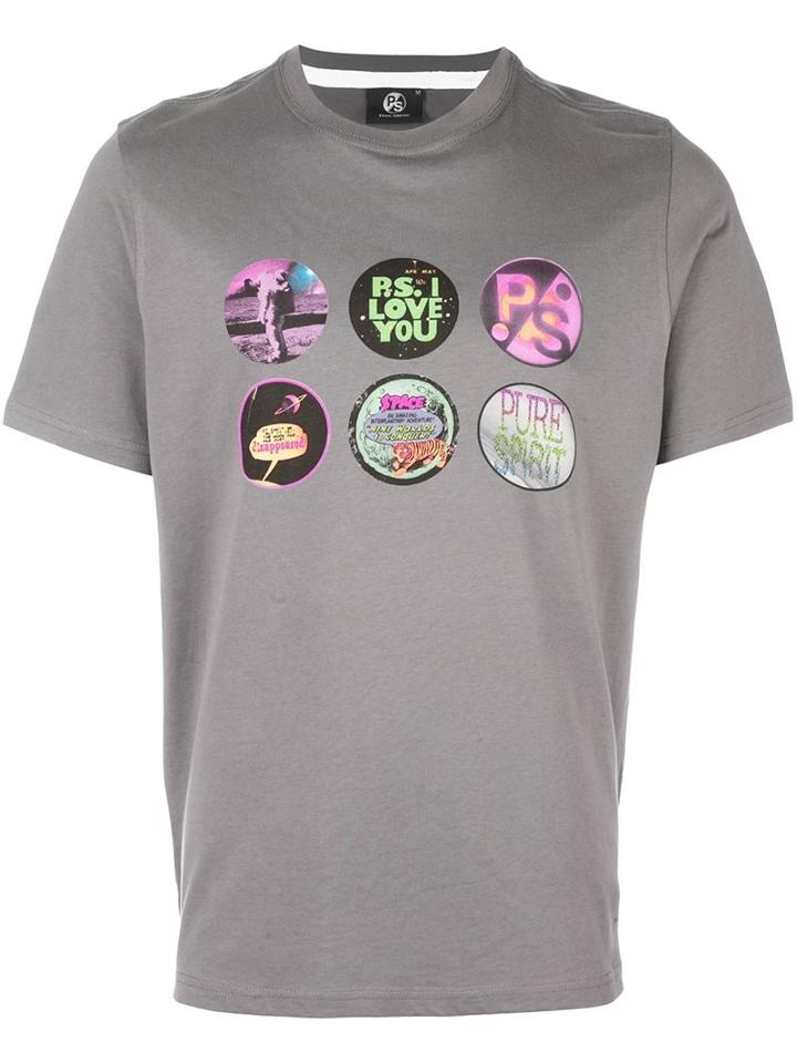Ps By Paul Smith Multi Print T-shirt, Men's, Size: Medium, Grey, Cotton